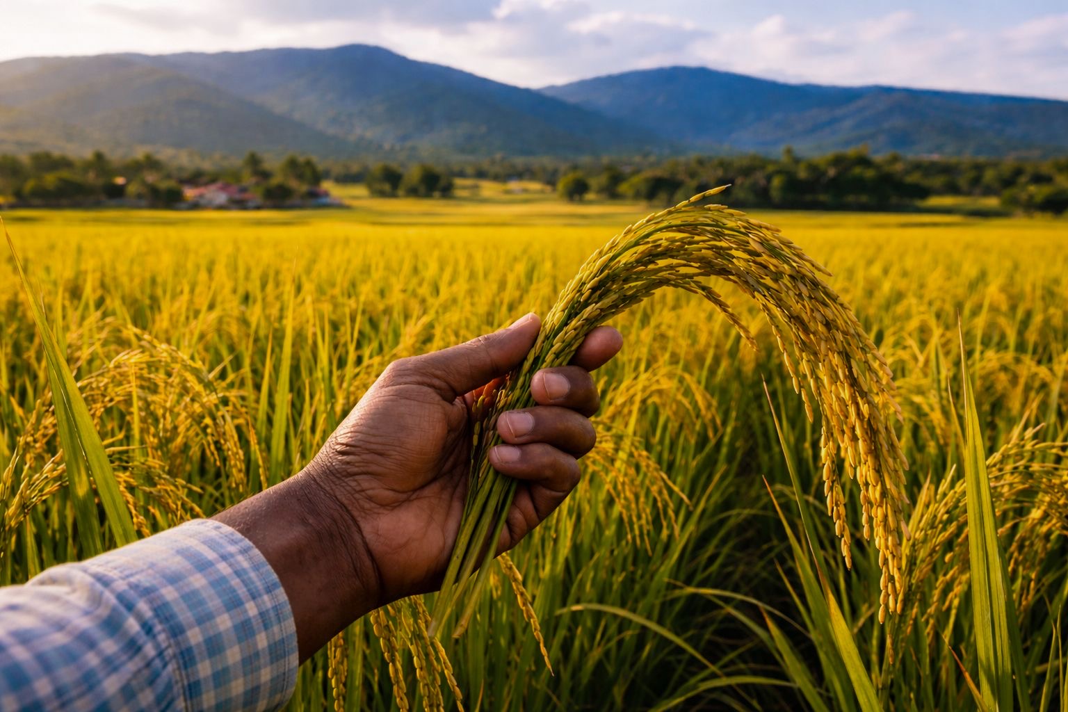 Campo de arroz en siembra en la República Dominicana
